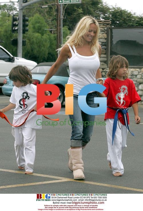 Pamela Anderson with Sons at Park