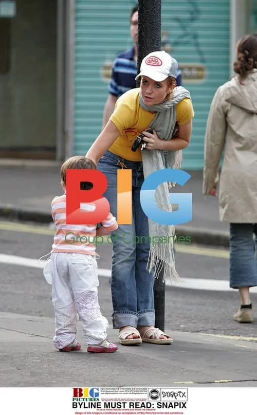 Patsy Palmer with family in Central London