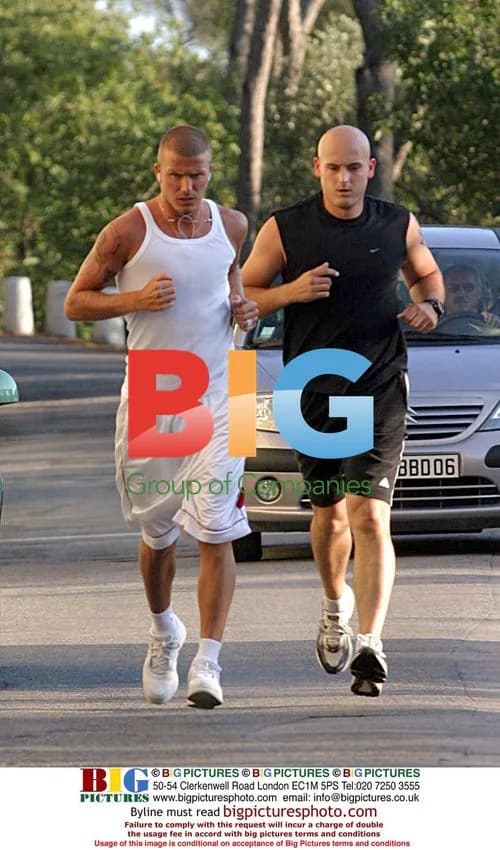 David Beckham Jogs Near Elton John's House