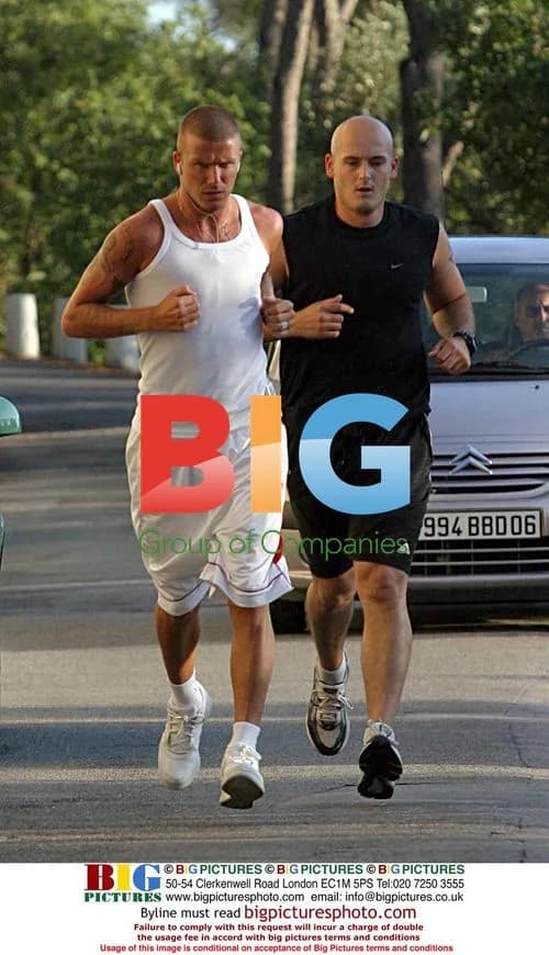 David Beckham Jogs Near Elton John's Home