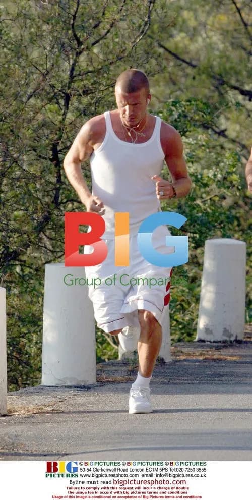 David Beckham Jogs Near Elton John's House
