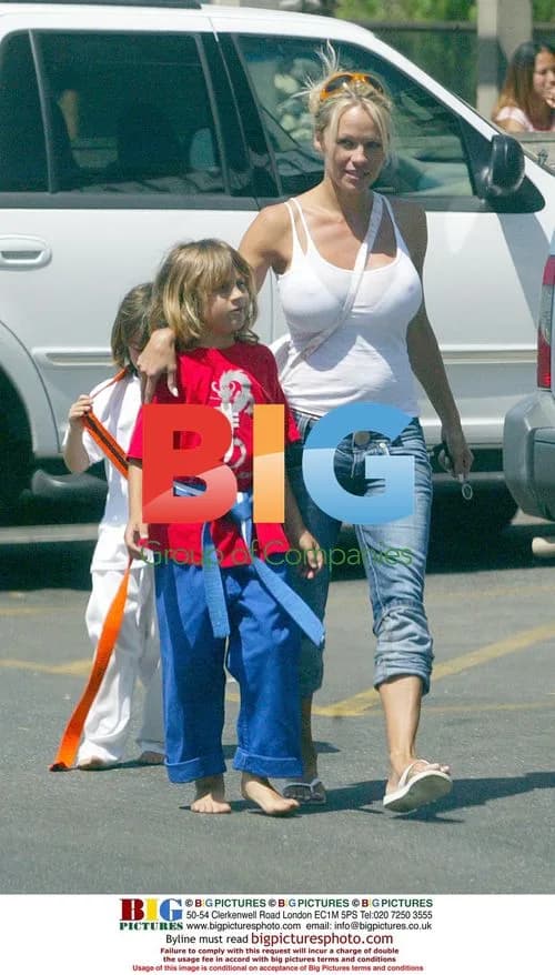 Pamela Anderson with Kids After Karate