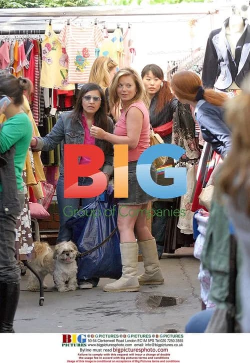 Geri Halliwell with Dog Harry on the Way to Market
