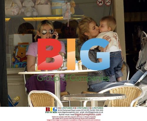 Celebrities Natalie Appleton and Donna Air with babies in park