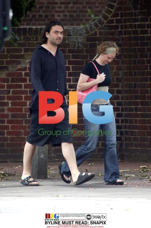 Jez Butterworth with Girlfriend in North London