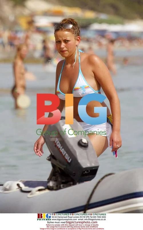 Charlotte Church on Balearic Island beach