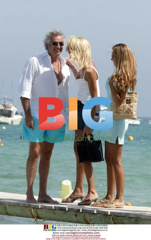 Flavio Briatore with Three Ladies in Saint Tropez