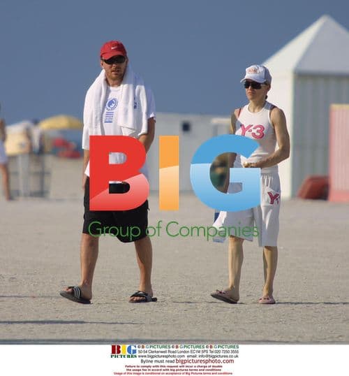 Madonna and Guy Richie at the Beach