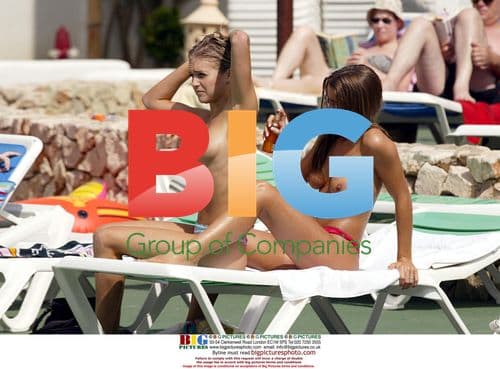 Tanya Robinson and friend Kayla sunbathing in Majorca