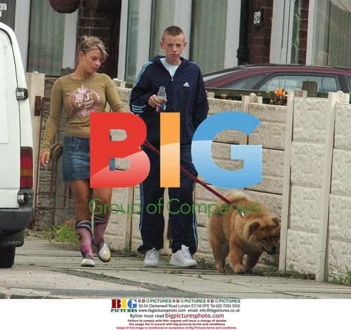 Coleen McLoughlin walking dog