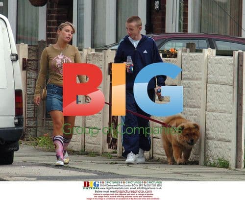 Coleen McLoughlin Walks Dog