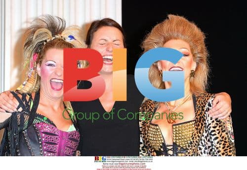 Davina McCall with "We Will Rock You" cast