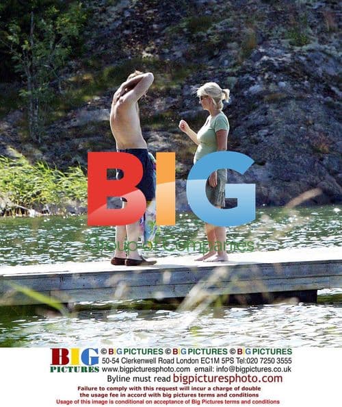 Ulrika Jonsson and husband on family holiday