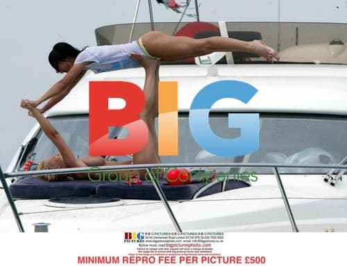 Michelle Marsh and Emma Davis doing yoga