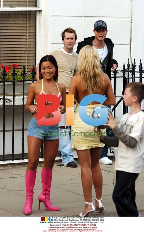 Phixx members on set of Matt Goss music video