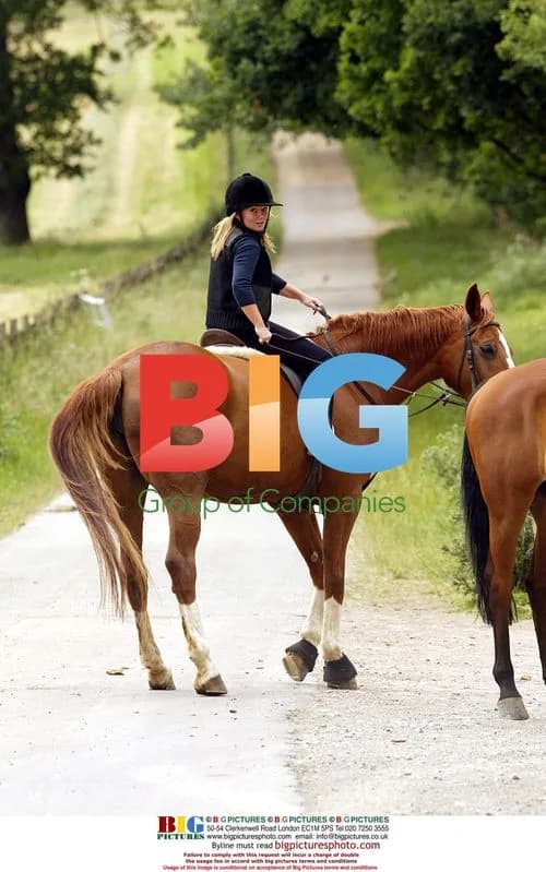 Geri Halliwell Riding Horse in London Park