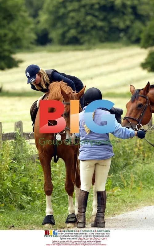 Geri Halliwell Riding Horse in Windsor Park