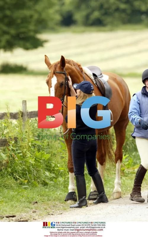 Geri Halliwell Riding Horse at Windsor Park