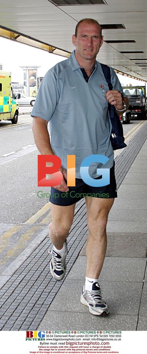 Lawrence Dallaglio at Heathrow Airport