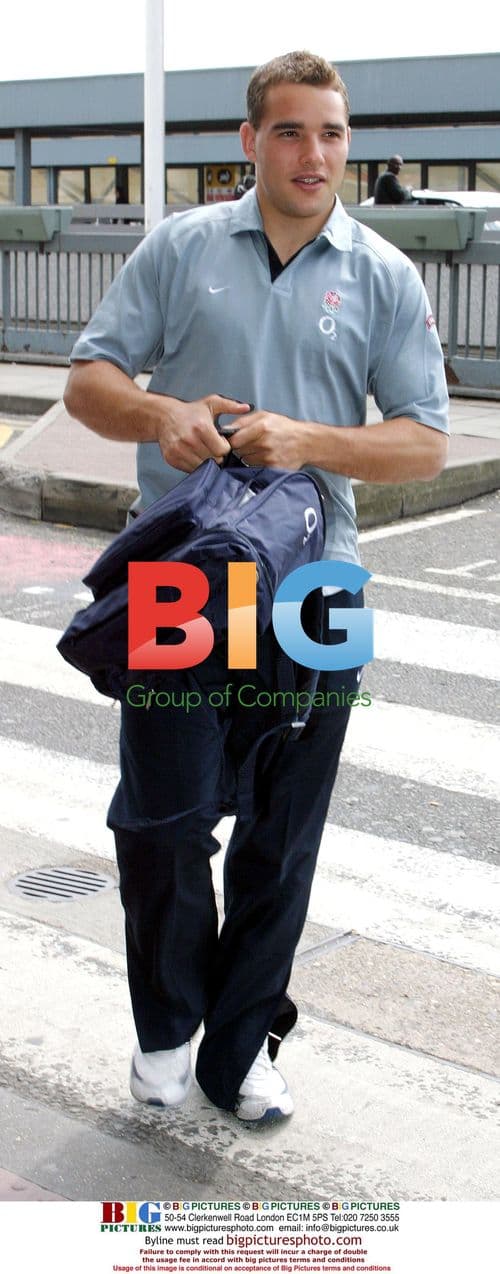 England Rugby Player at Heathrow