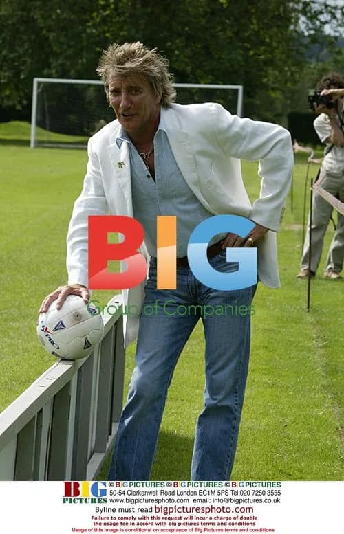Rod Stewart and Penny Lancaster at Celebrity Football
