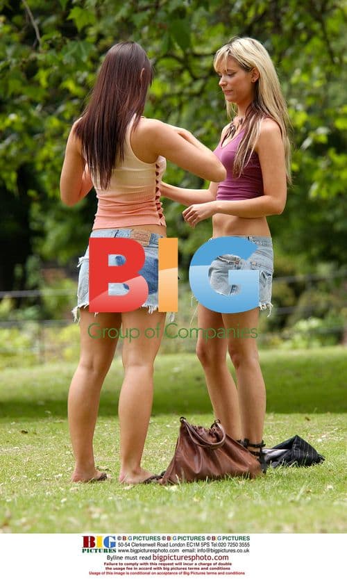 Glamour Models Melissa and Jo Sunbathing and Skateboarding