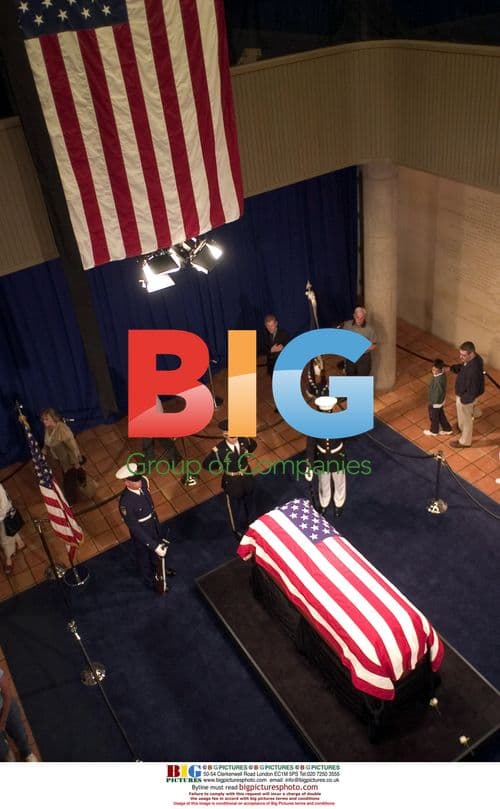 Ronald Reagan's Casket at Library