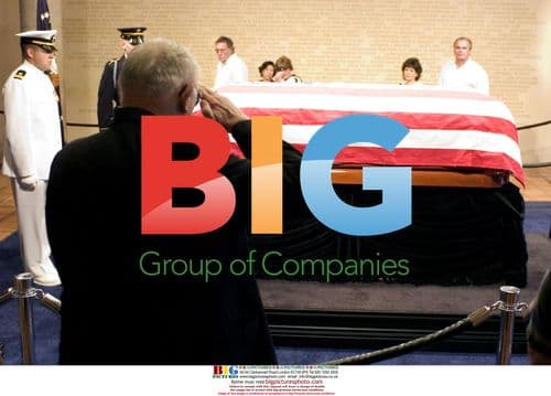 Ronald Reagan Casket at Library