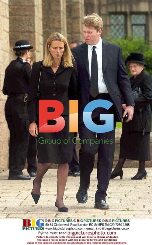 Earl and Countess Spencer at Frances Shand Kydd's funeral