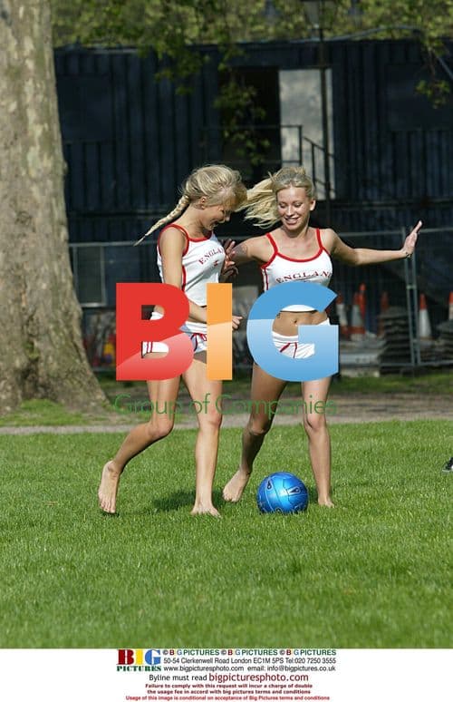 Glamour Models Natalie Denning and Anna Taverner in Park