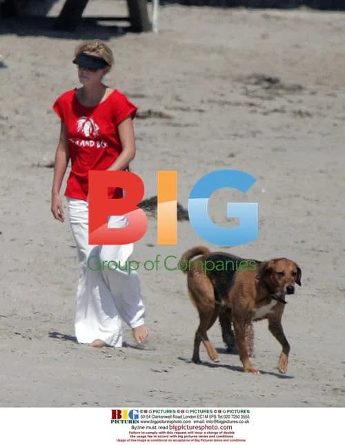 Charlize Theron with Dogs at Beach
