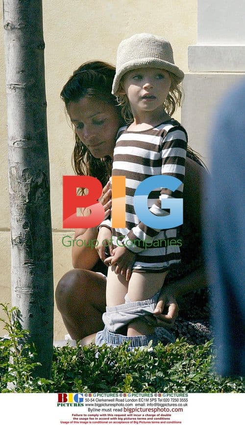 Helena Christensen and son Mingus shopping