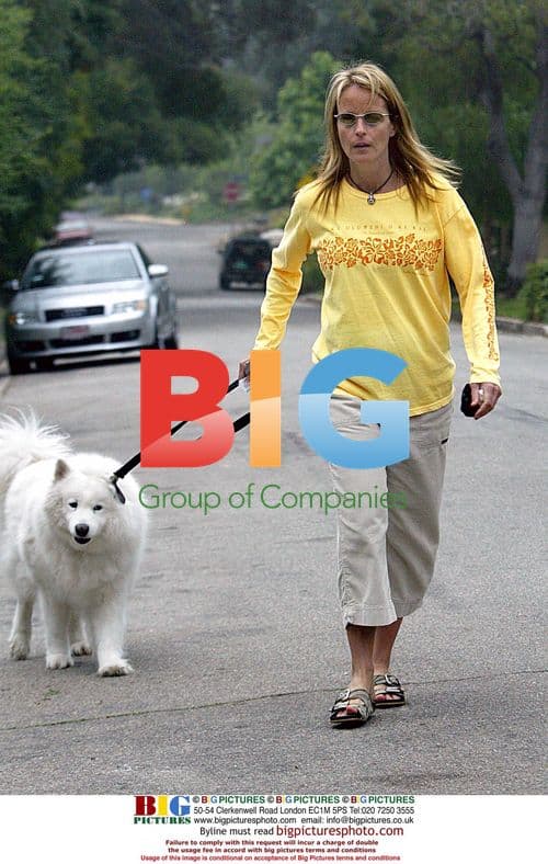 Helen Hunt Walks Her Dog in Brentwood