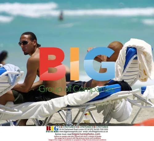 Rio Ferdinand and Wesley Brown on Miami Beach