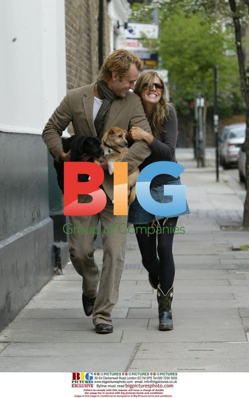 Jude Law and Sienna Miller out with puppies