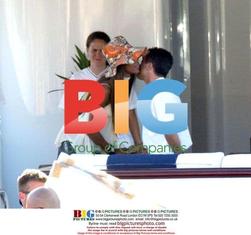 Naomi Campbell on Boat in Sardinia