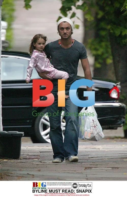 Jude Law with daughter Iris in London
