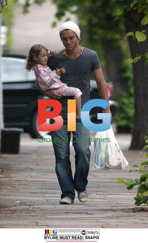 Jude Law with daughter Iris in London