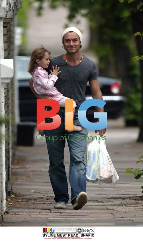 Jude Law with daughter Iris in London
