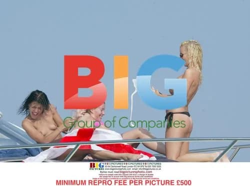 Glamour models support England team on yacht
