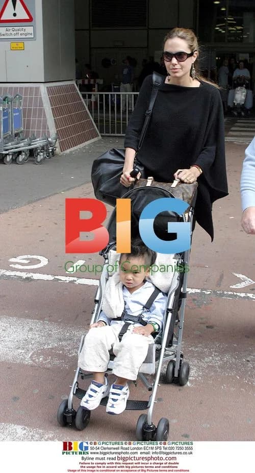 Angelina Jolie and son Maddox arrive at Heathrow