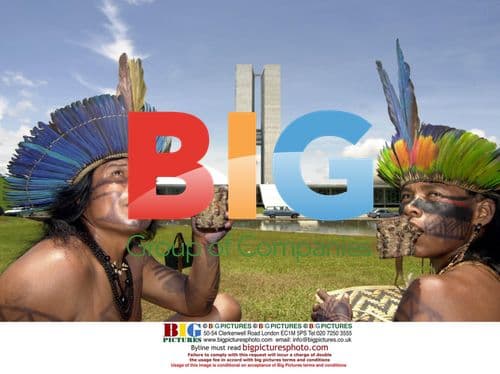 Indians Protest in Brasilia, Brazil