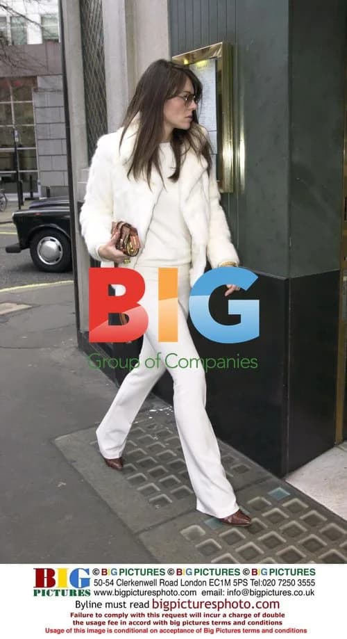 Liz Hurly Leaving Ivy Restaurant in London