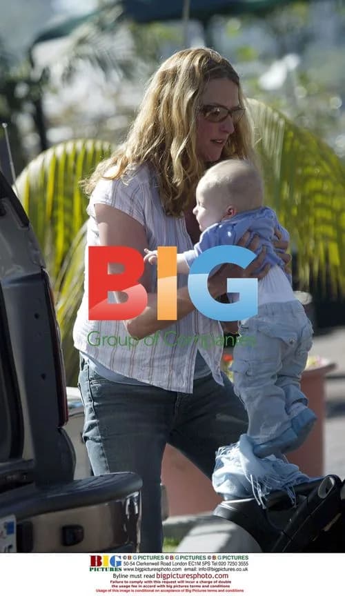 Tatjana Patitz with newborn son