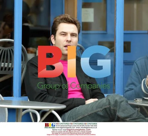 David Walliams Taking Break at Cafe