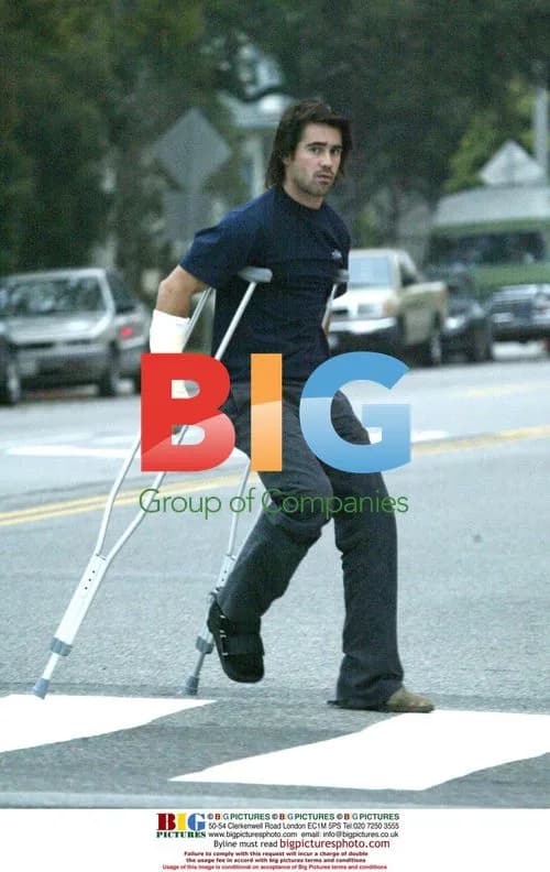 Colin Farrell Goes Bargain Clothes Shopping With Crutches