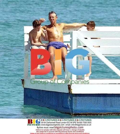 Gary Lineker and Sons on Caribbean Beach