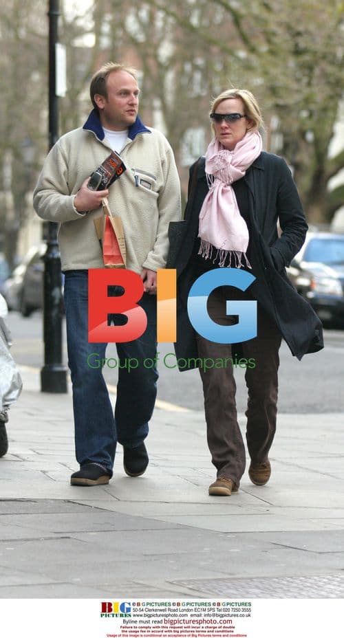 Hermione Norris and husband out in London