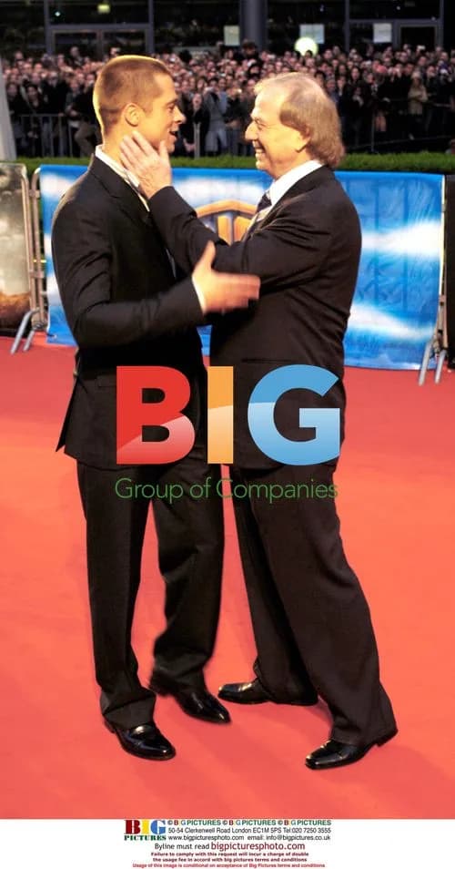 Brad Pitt and Wolfgang Petersen at TROY premiere