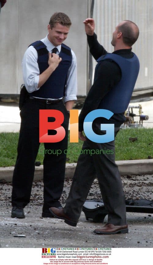 Actors Ryan Phillippe and Jason Statham on set of 'Chaos' film